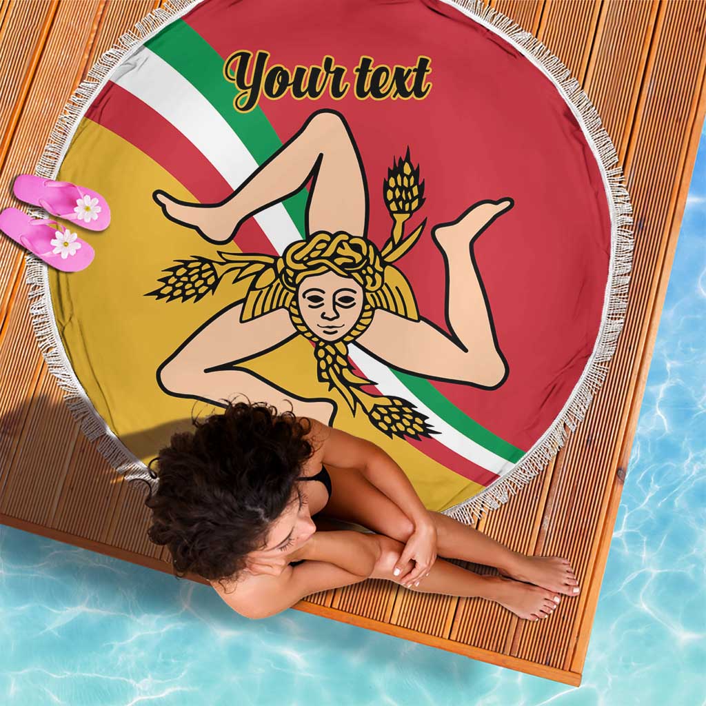 Personalized Italy Bandiera Della Sicilia Beach Blanket LT9 - Wonder Print Shop