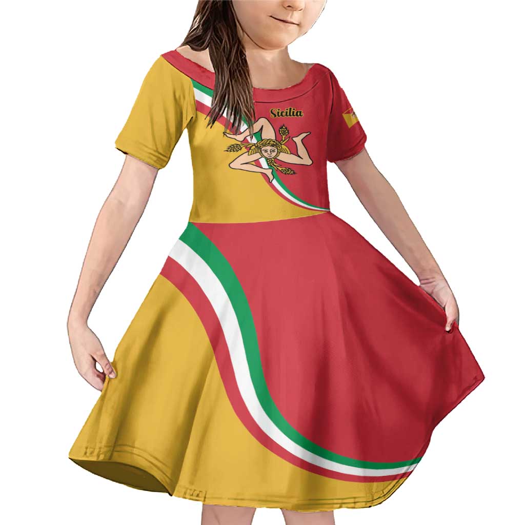 Personalized Italy Bandiera Della Sicilia Family Matching Mermaid Dress and Hawaiian Shirt LT9 - Wonder Print Shop