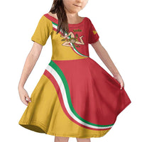 Personalized Italy Bandiera Della Sicilia Family Matching Mermaid Dress and Hawaiian Shirt LT9 - Wonder Print Shop