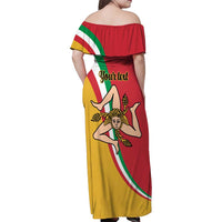 Personalized Italy Bandiera Della Sicilia Family Matching Off Shoulder Maxi Dress and Hawaiian Shirt LT9 - Wonder Print Shop