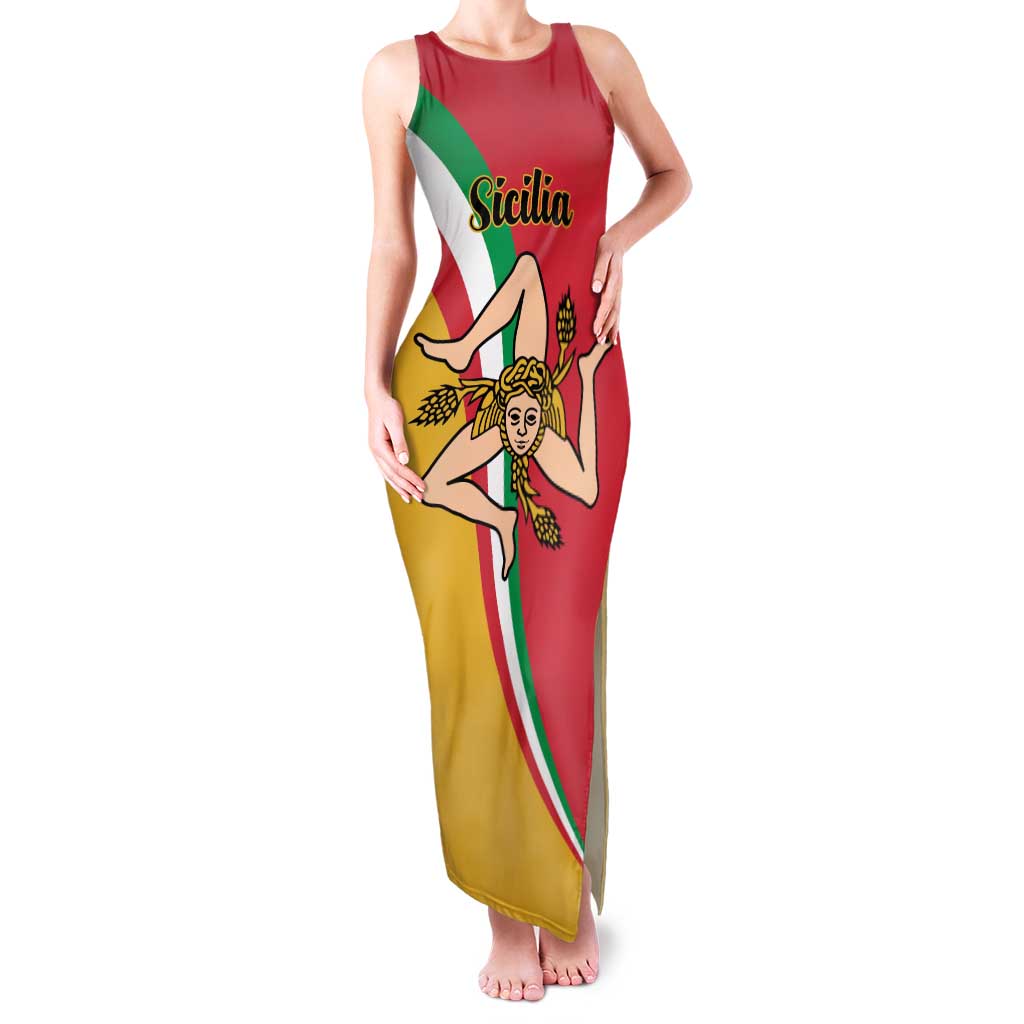 Personalized Italy Bandiera Della Sicilia Family Matching Tank Maxi Dress and Hawaiian Shirt - Wonder Print Shop