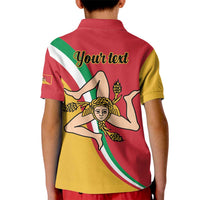 Personalized Italy Bandiera Della Sicilia Kid Polo Shirt - Wonder Print Shop