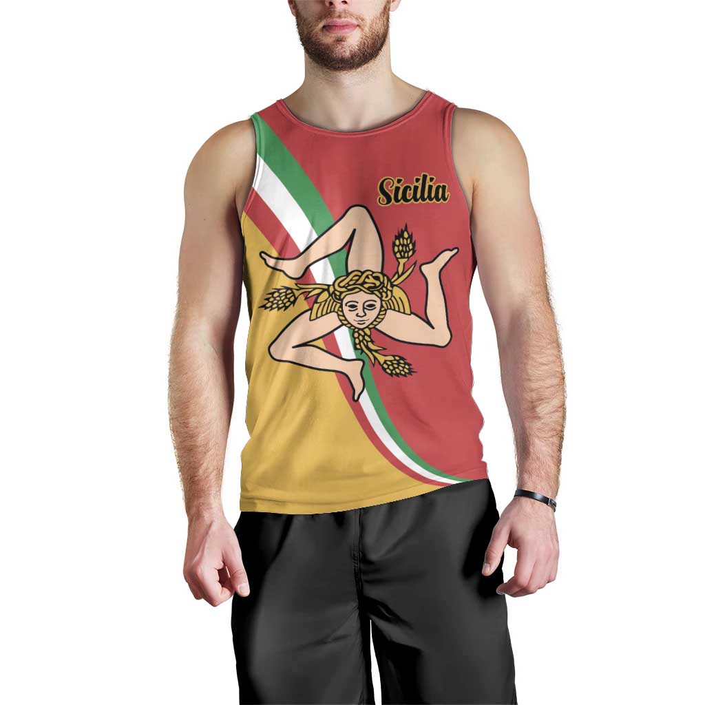 Personalized Italy Bandiera Della Sicilia Men Tank Top - Wonder Print Shop