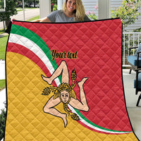 Personalized Italy Bandiera Della Sicilia Quilt - Wonder Print Shop
