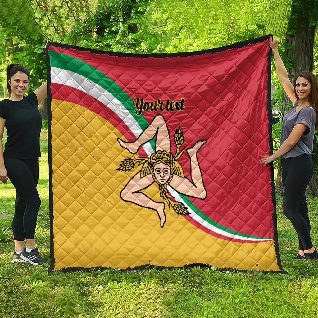 Personalized Italy Bandiera Della Sicilia Quilt - Wonder Print Shop