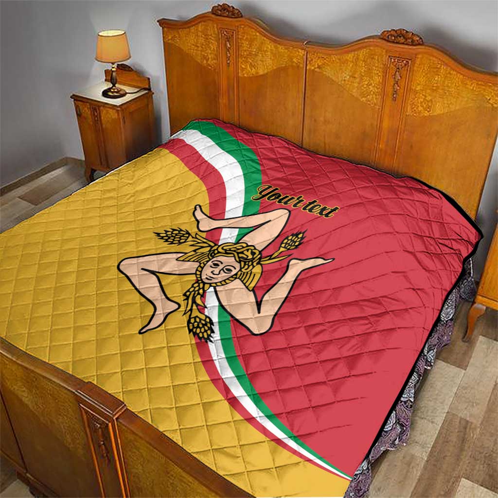 Personalized Italy Bandiera Della Sicilia Quilt - Wonder Print Shop