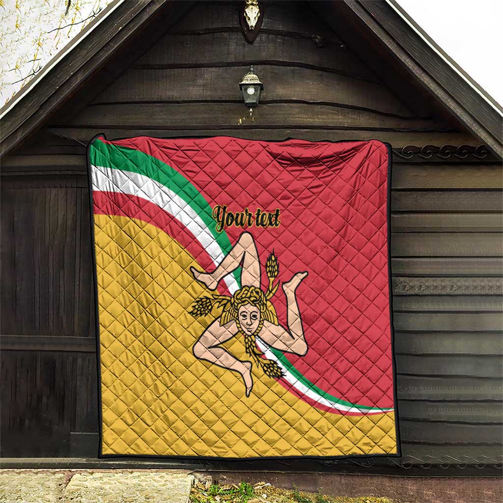 Personalized Italy Bandiera Della Sicilia Quilt - Wonder Print Shop