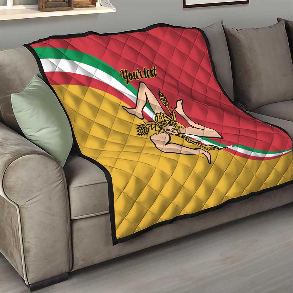 Personalized Italy Bandiera Della Sicilia Quilt - Wonder Print Shop