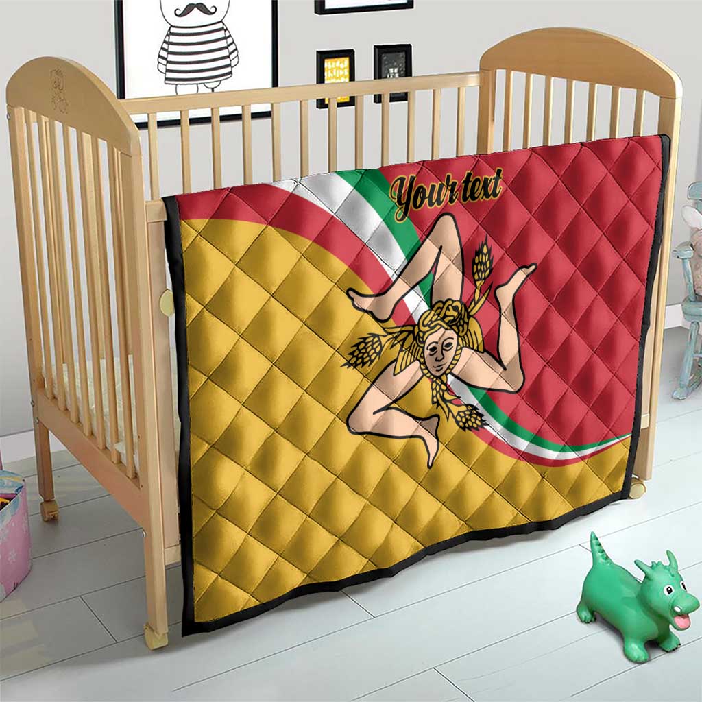 Personalized Italy Bandiera Della Sicilia Quilt - Wonder Print Shop