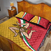 Personalized Italy Bandiera Della Sicilia Quilt Bed Set - Wonder Print Shop