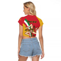 Personalized Italy Bandiera Della Sicilia Raglan Cropped T Shirt - Wonder Print Shop