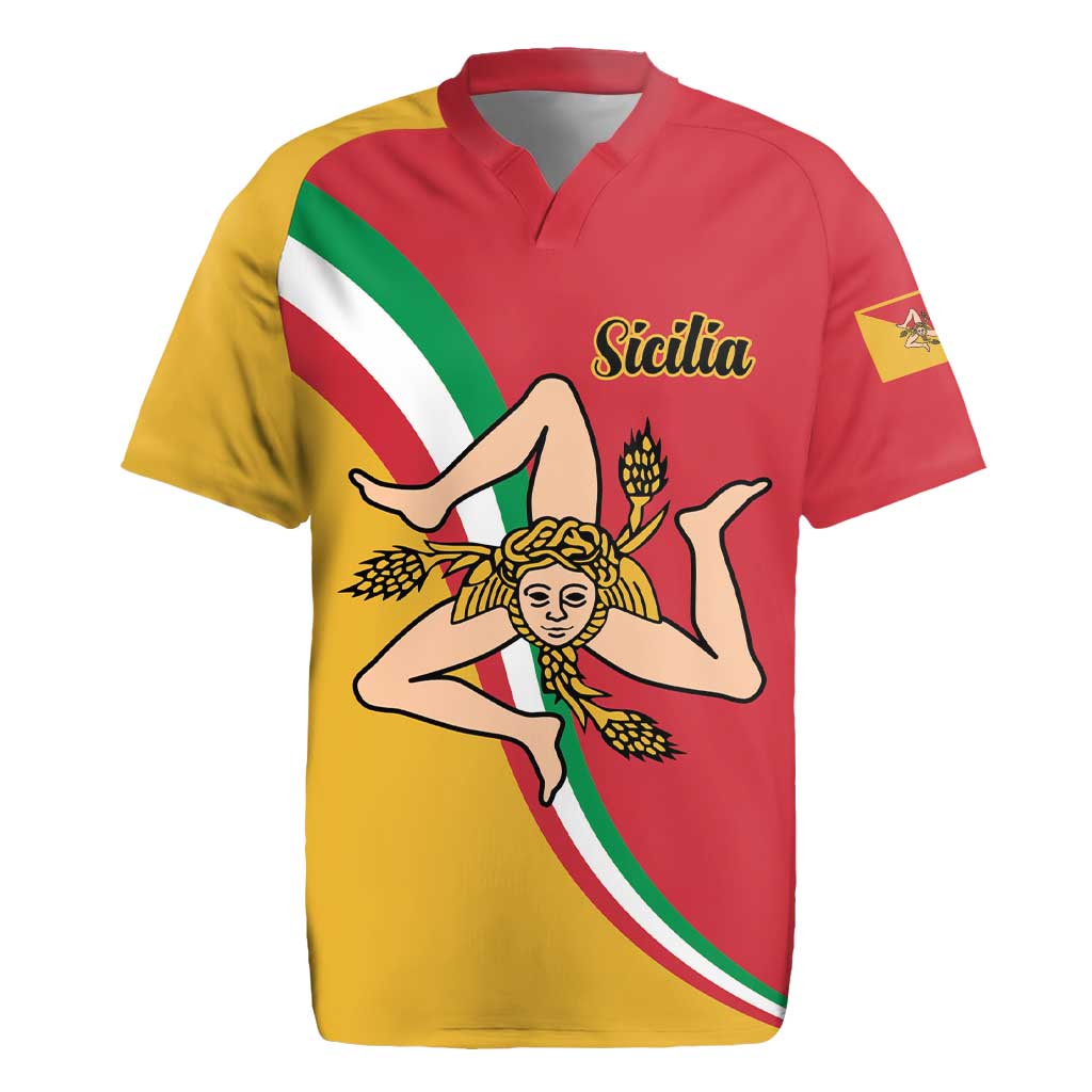Personalized Italy Bandiera Della Sicilia Rugby Jersey - Wonder Print Shop