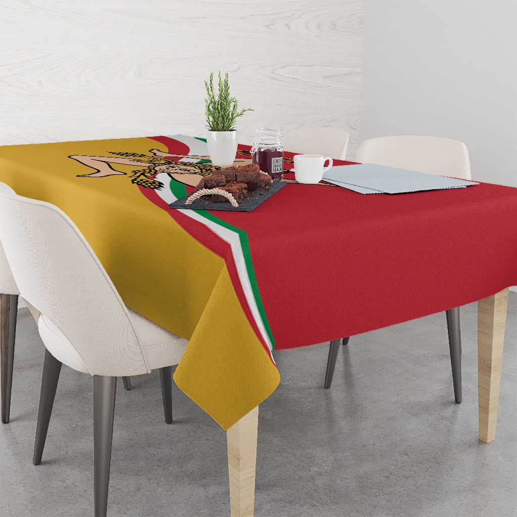 Personalized Italy Bandiera Della Sicilia Tablecloth - Wonder Print Shop