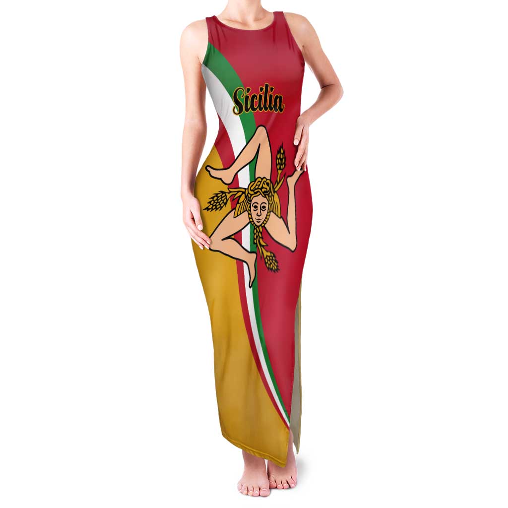 Personalized Italy Bandiera Della Sicilia Tank Maxi Dress - Wonder Print Shop