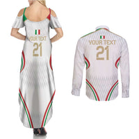 Custom Italy Football Couples Matching Summer Maxi Dress and Long Sleeve Button Shirt Gli Azzurri Sporty Style LT9 - Wonder Print Shop