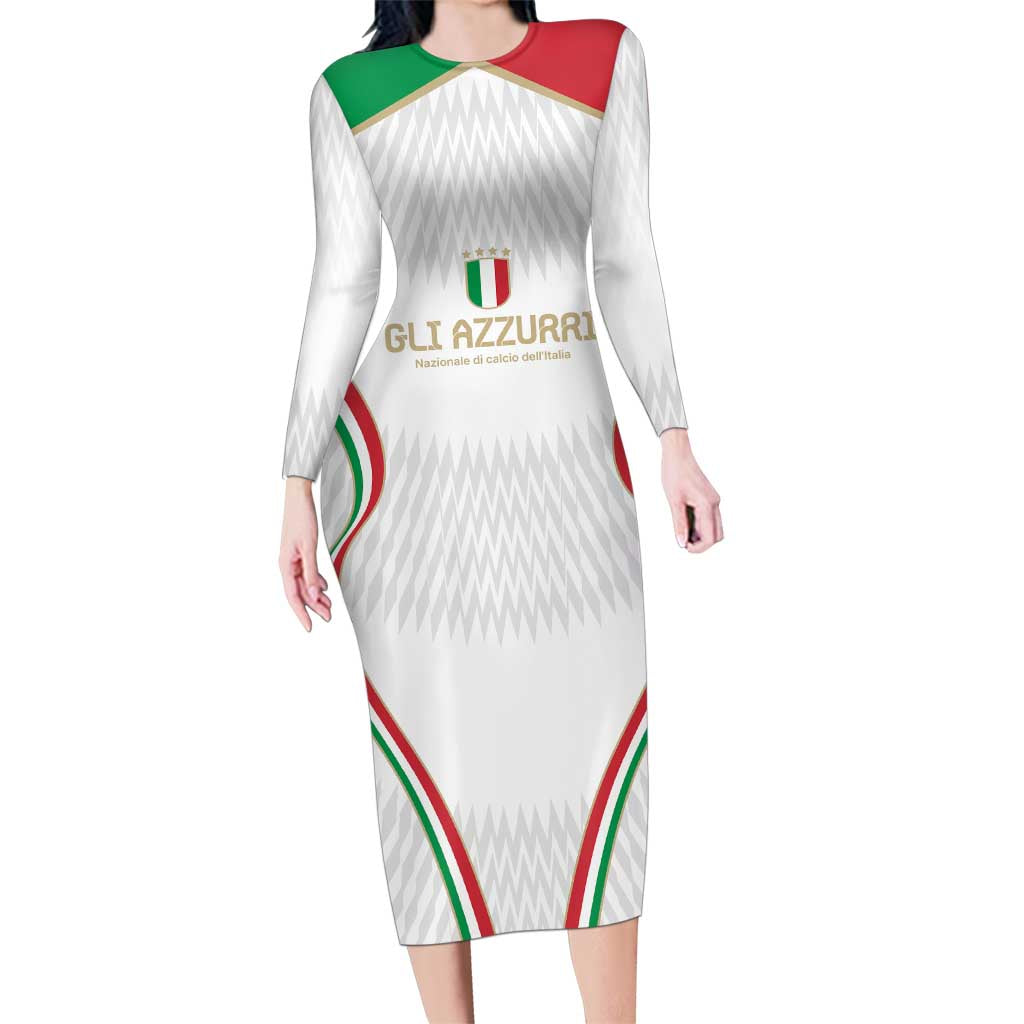 Custom Italy Football Family Matching Long Sleeve Bodycon Dress and Hawaiian Shirt Gli Azzurri Sporty Style LT9 - Wonder Print Shop