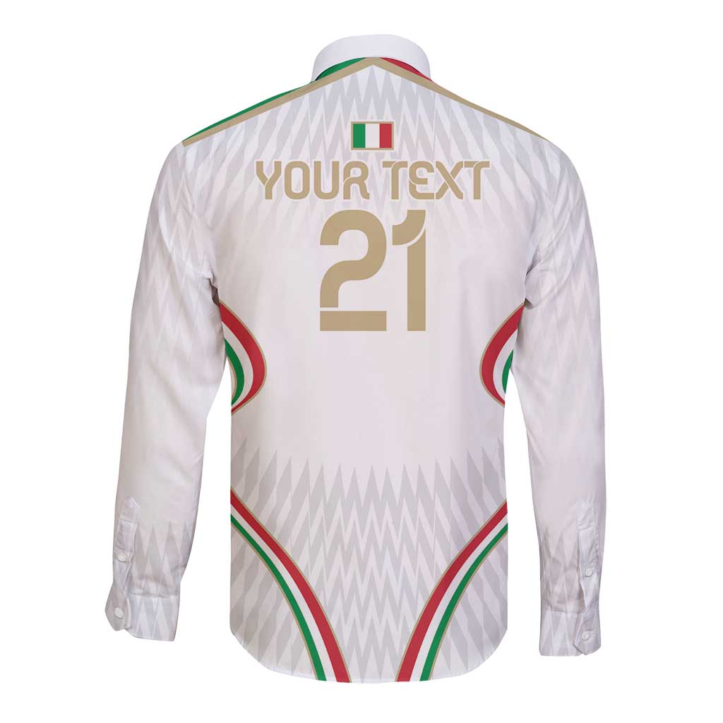 Custom Italy Football Long Sleeve Button Shirt Gli Azzurri Sporty Style - Wonder Print Shop