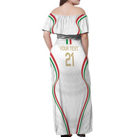 Custom Italy Football Off Shoulder Maxi Dress Gli Azzurri Sporty Style - Wonder Print Shop