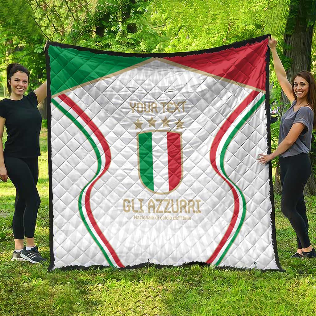 Custom Italy Football Quilt Gli Azzurri Sporty Style - Wonder Print Shop