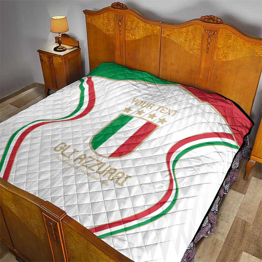 Custom Italy Football Quilt Gli Azzurri Sporty Style - Wonder Print Shop