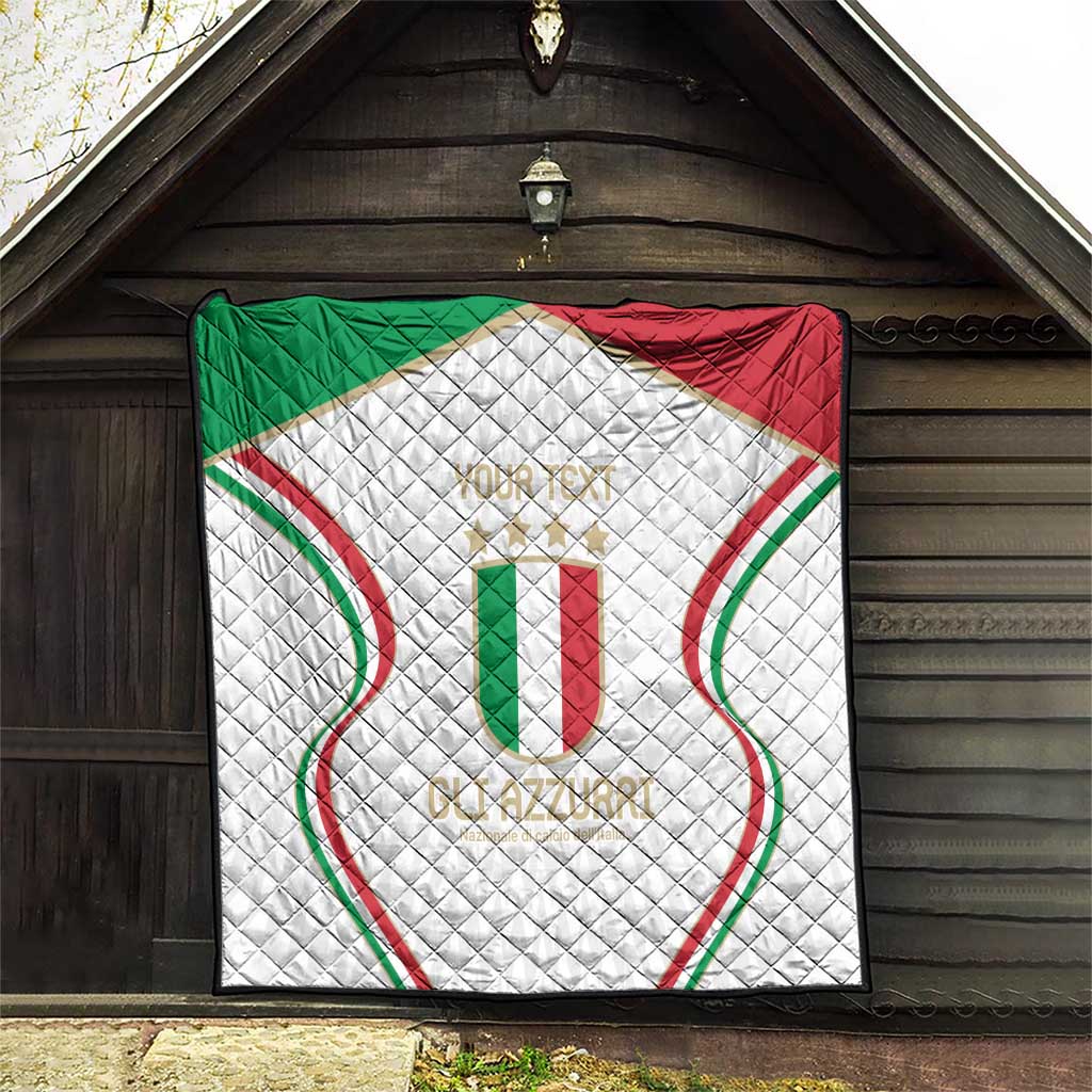 Custom Italy Football Quilt Gli Azzurri Sporty Style - Wonder Print Shop