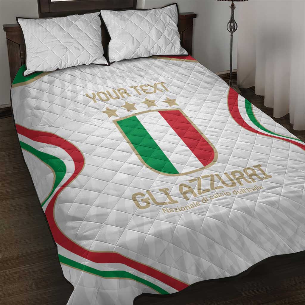 Custom Italy Football Quilt Bed Set Gli Azzurri Sporty Style - Wonder Print Shop