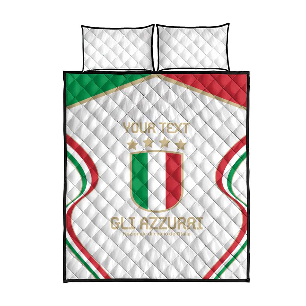 Custom Italy Football Quilt Bed Set Gli Azzurri Sporty Style - Wonder Print Shop