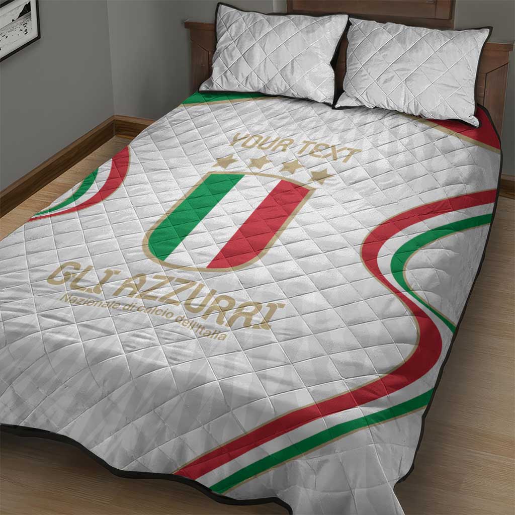 Custom Italy Football Quilt Bed Set Gli Azzurri Sporty Style - Wonder Print Shop