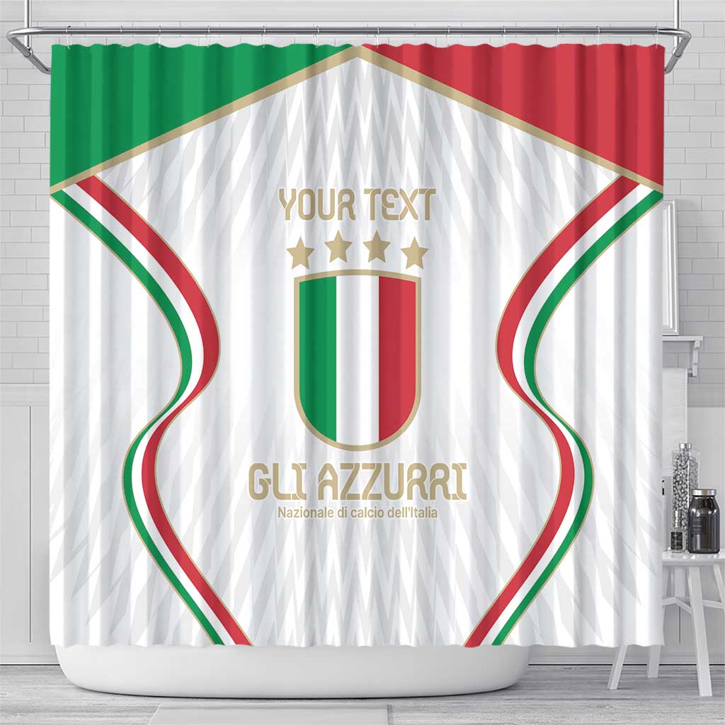 Custom Italy Football Shower Curtain Gli Azzurri Sporty Style