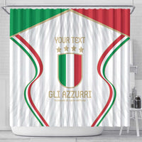 Custom Italy Football Shower Curtain Gli Azzurri Sporty Style
