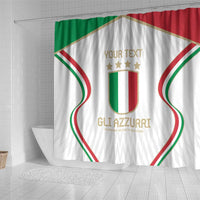 Custom Italy Football Shower Curtain Gli Azzurri Sporty Style