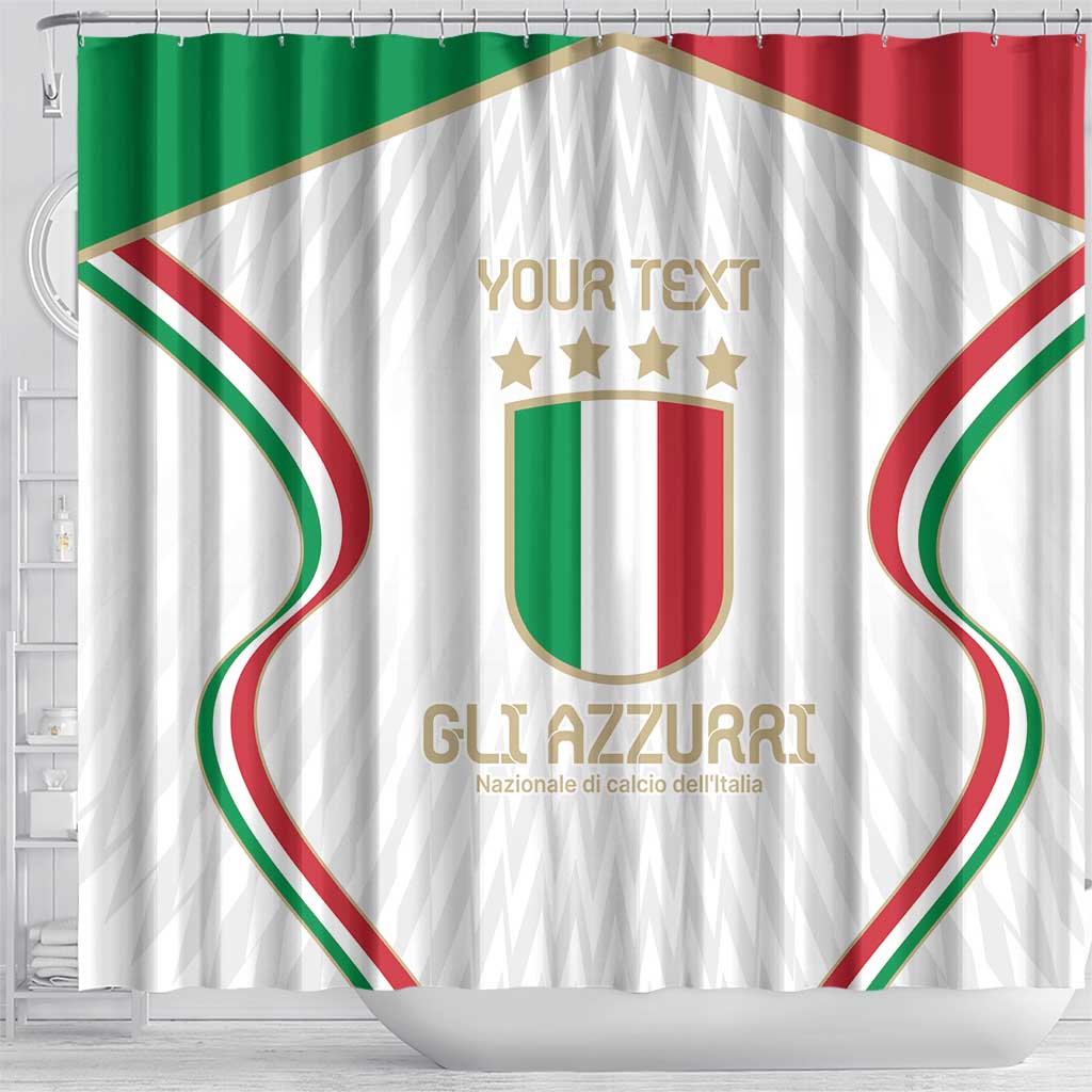 Custom Italy Football Shower Curtain Gli Azzurri Sporty Style