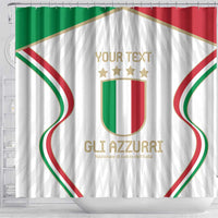 Custom Italy Football Shower Curtain Gli Azzurri Sporty Style