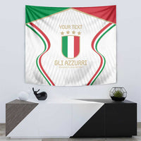 Custom Italy Football Tapestry Gli Azzurri Sporty Style - Wonder Print Shop