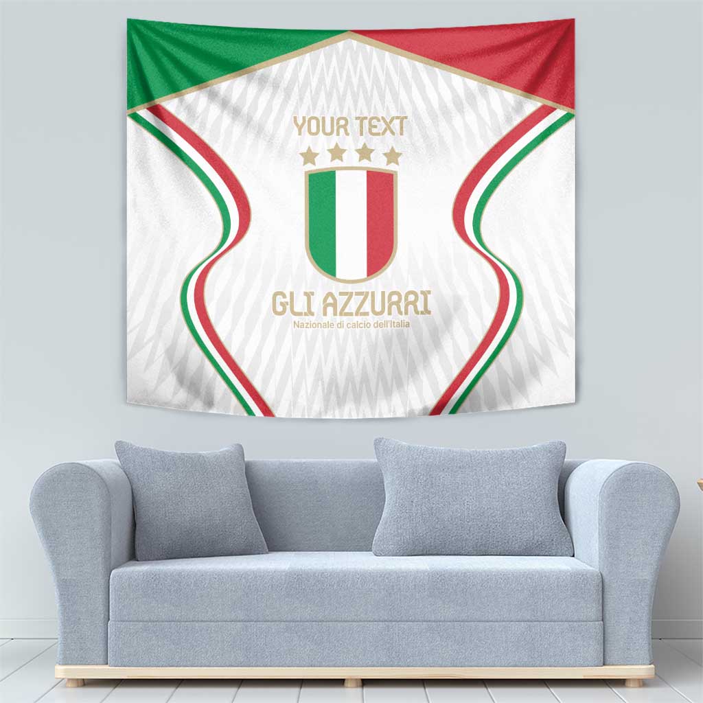 Custom Italy Football Tapestry Gli Azzurri Sporty Style - Wonder Print Shop