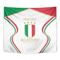 Custom Italy Football Tapestry Gli Azzurri Sporty Style - Wonder Print Shop