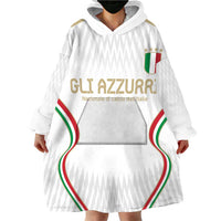 Custom Italy Football Wearable Blanket Hoodie Gli Azzurri Sporty Style - Wonder Print Shop