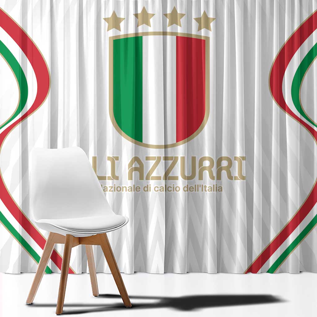Custom Italy Football Window Curtain Gli Azzurri Sporty Style - Wonder Print Shop