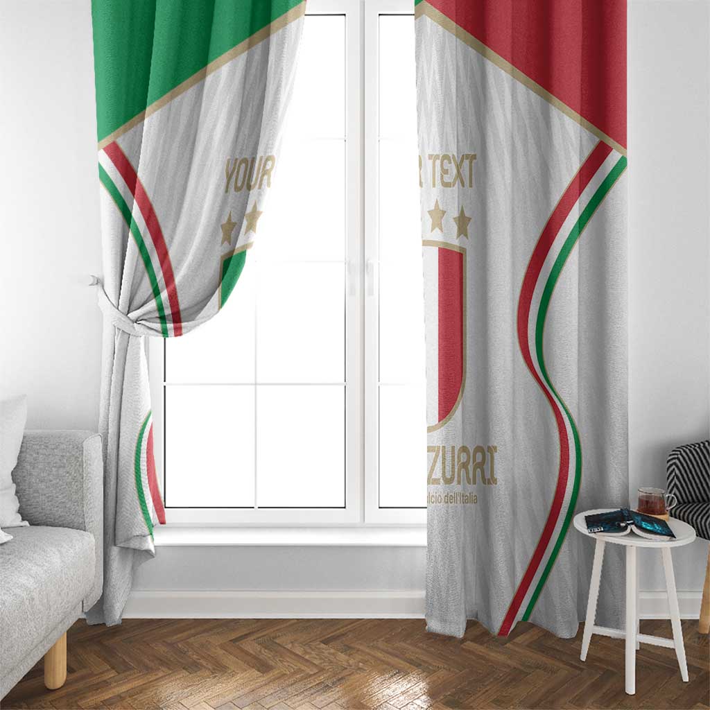 Custom Italy Football Window Curtain Gli Azzurri Sporty Style - Wonder Print Shop