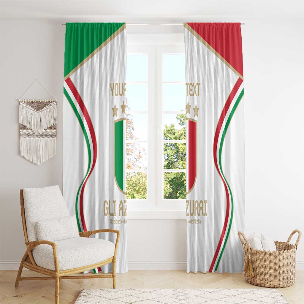 Custom Italy Football Window Curtain Gli Azzurri Sporty Style - Wonder Print Shop