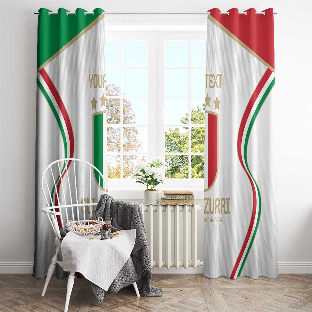 Custom Italy Football Window Curtain Gli Azzurri Sporty Style - Wonder Print Shop