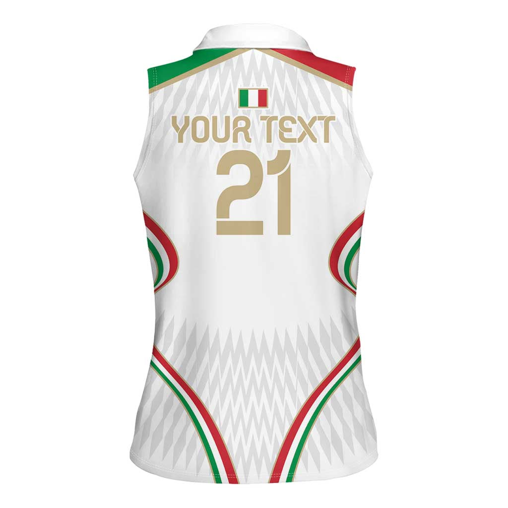Custom Italy Football Women Sleeveless Polo Shirt Gli Azzurri Sporty Style - Wonder Print Shop