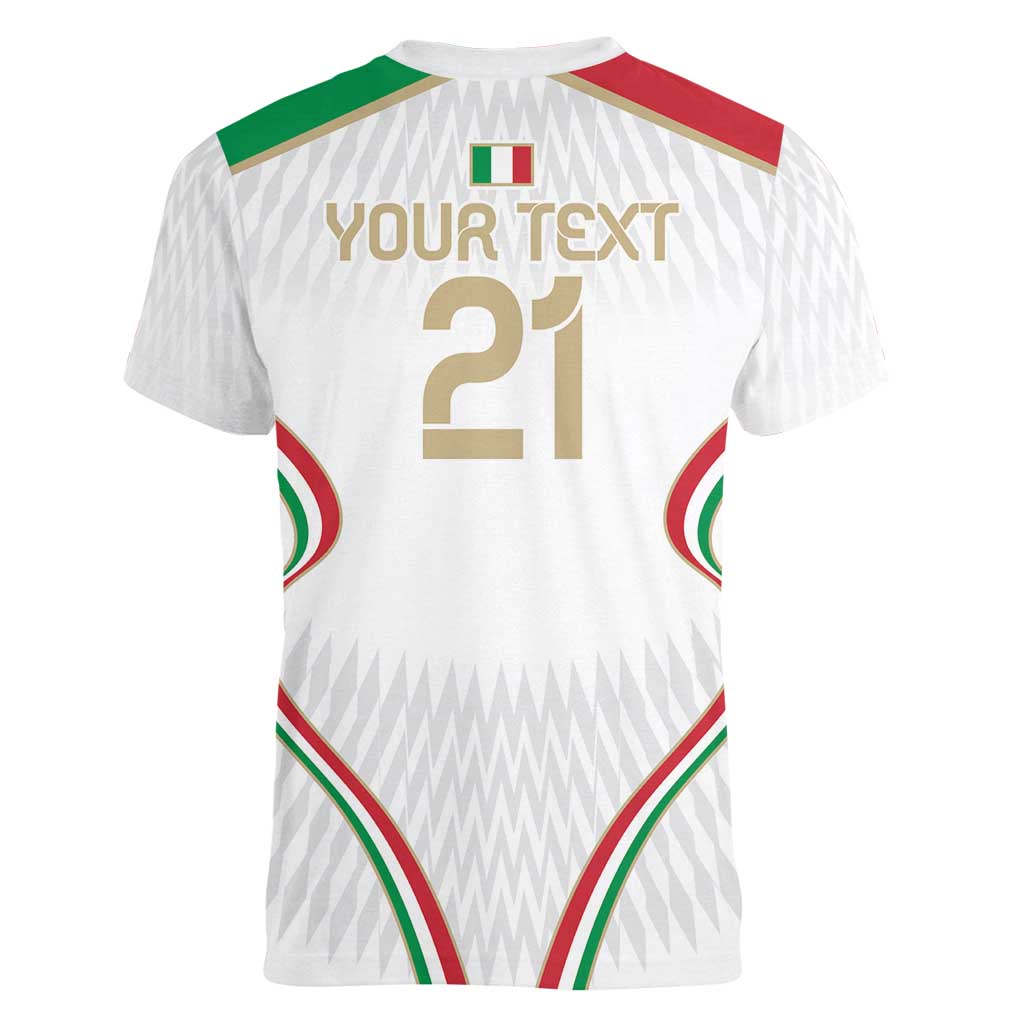 Custom Italy Football Women V-Neck T-Shirt Gli Azzurri Sporty Style - Wonder Print Shop