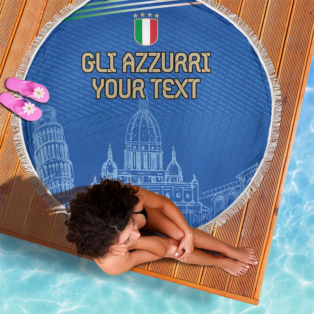 Custom Italy Football Beach Blanket Special Pisa Tower LT9 - Wonder Print Shop