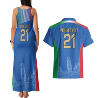 Custom Italy Football Couples Matching Tank Maxi Dress and Hawaiian Shirt Special Pisa Tower LT9 - Wonder Print Shop