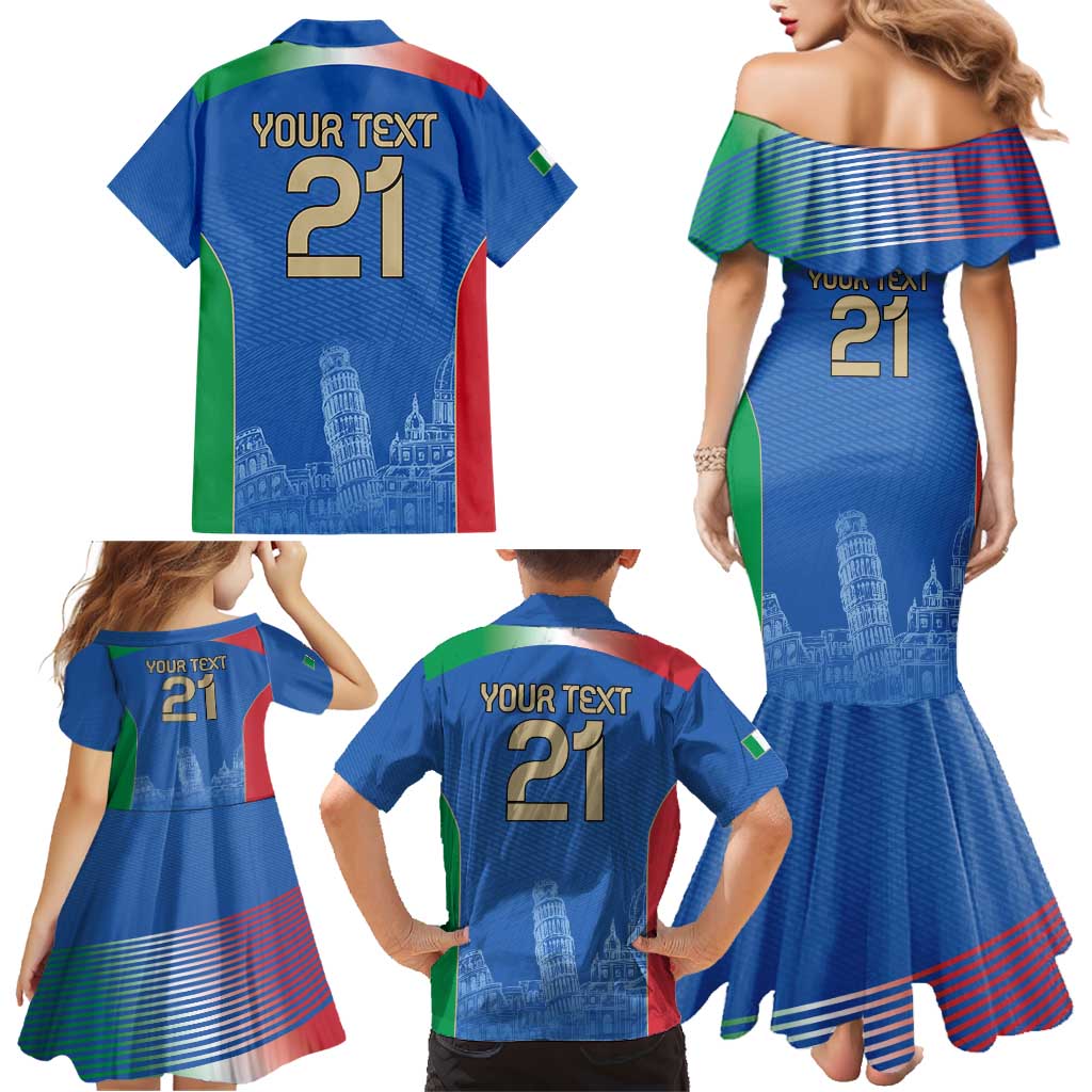 Custom Italy Football Family Matching Mermaid Dress and Hawaiian Shirt Special Pisa Tower LT9 - Wonder Print Shop