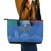 Custom Italy Football Leather Tote Bag Special Pisa Tower - Wonder Print Shop