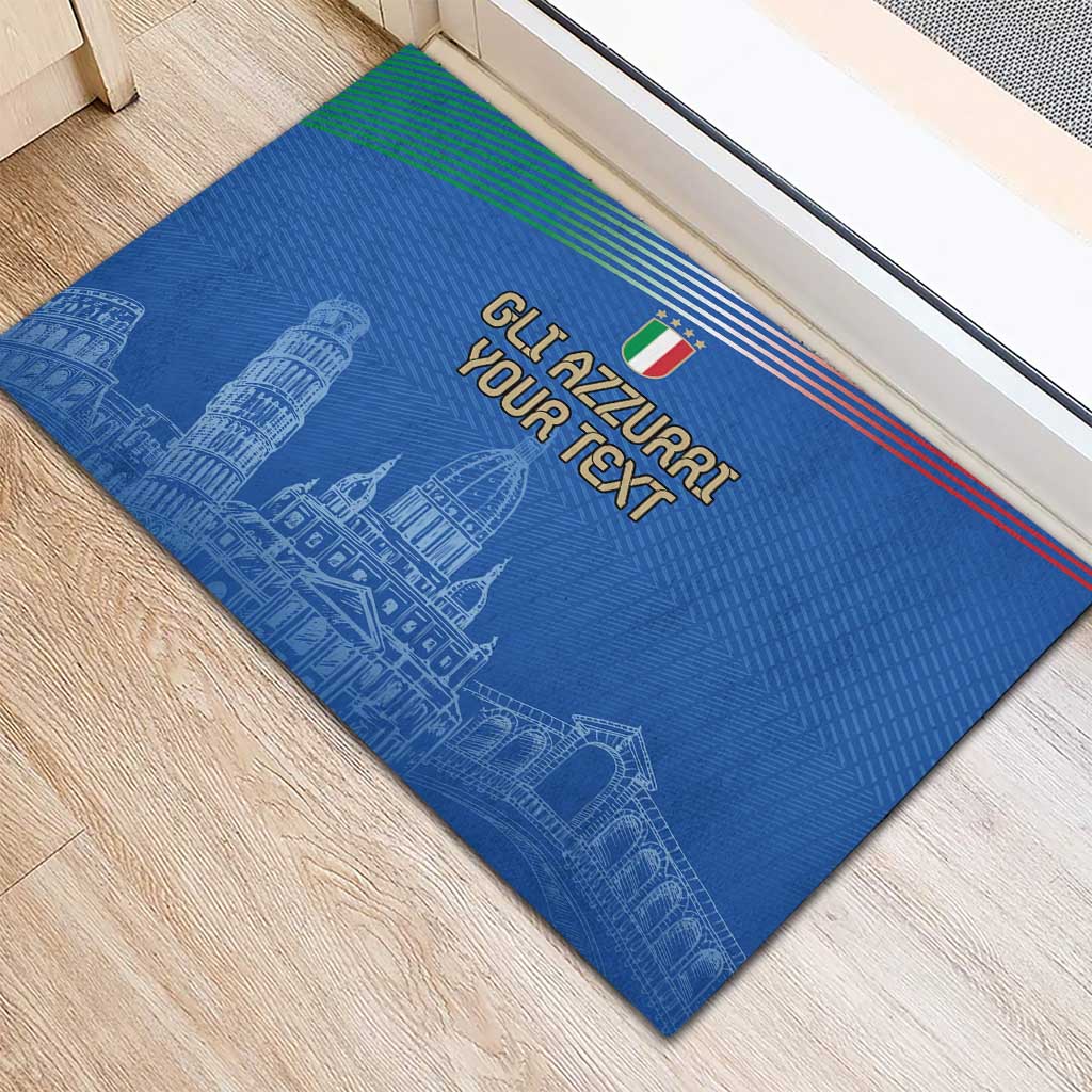 Custom Italy Football Rubber Doormat Special Pisa Tower - Wonder Print Shop