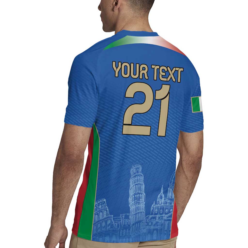 Custom Italy Football Rugby Jersey Special Pisa Tower - Wonder Print Shop
