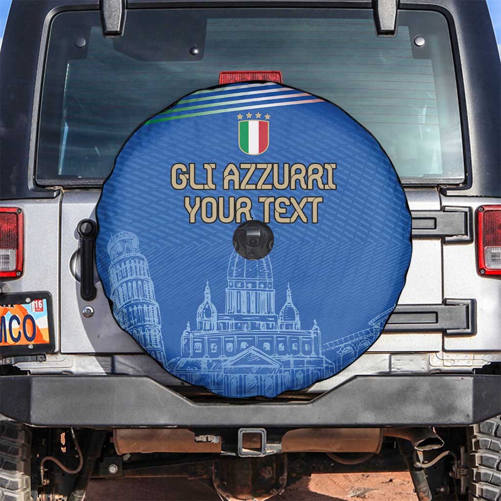 Custom Italy Football Spare Tire Cover Special Pisa Tower - Wonder Print Shop